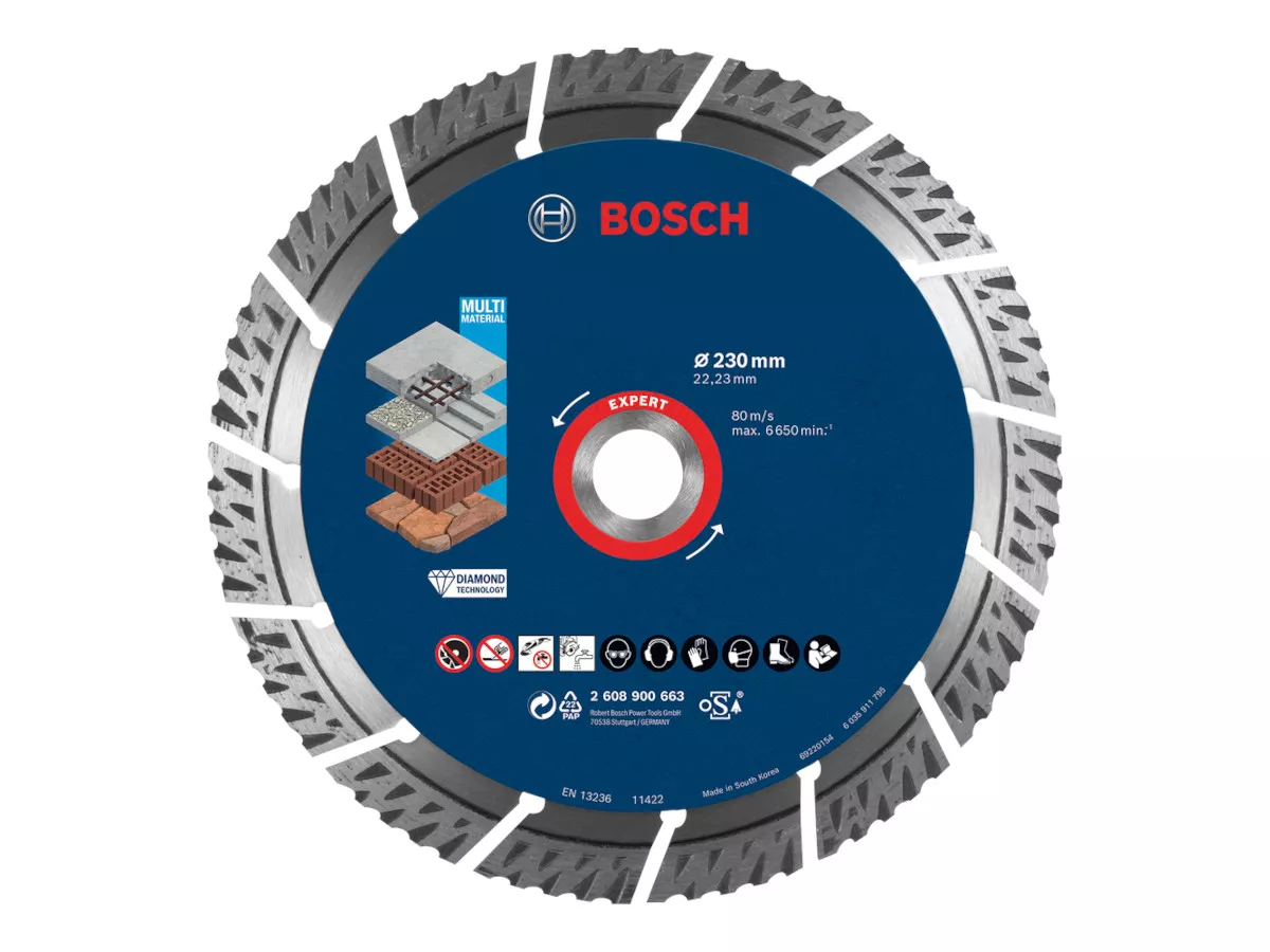 Disque diamanté EXPERT MultiMaterial 230 x 22,23 x 2,4mm Bosch